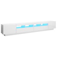 vidaXL TV-Schrank mit LED-Leuchten Hochglanz-Wei&szlig; 260x35x40 cm