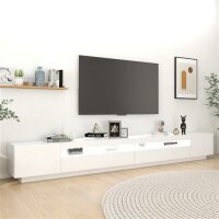 vidaXL TV-Schrank mit LED-Leuchten Wei&szlig; 300x35x40 cm