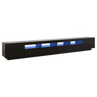 vidaXL TV-Schrank mit LED-Leuchten Schwarz 300x35x40 cm