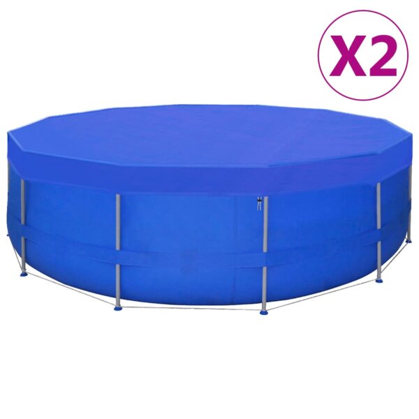 vidaXL Poolabdeckungen 2 Stk. PE Rund 460 cm 90 g/m&sup2;