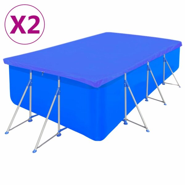 vidaXL Poolabdeckungen 2 Stk. PE Rechteckig 90 g/m&sup2; 394x207 cm