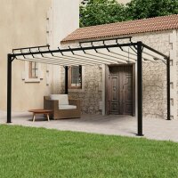 vidaXL Pavillon mit Lamellendach 3x4 m Creme Stoff und Aluminium