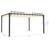 vidaXL Pavillon mit Lamellendach 3x4 m Creme Stoff und Aluminium