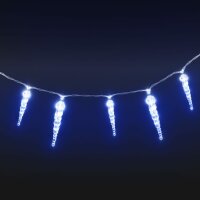 vidaXL Eiszapfen-Lichterkette 100 Stk. Blau Acryl