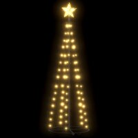 vidaXL Weihnachtsbaum Kegelform 70 LEDs Warmwei&szlig; Dekoration 50x120 cm
