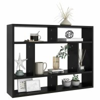 vidaXL Wandregal Schwarz 75x16x55 cm Holzwerkstoff