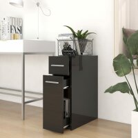 vidaXL Apothekerschrank Hochglanz-Schwarz 20x45,5x60 cm Holzwerkstoff