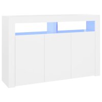 vidaXL Sideboard mit LED-Leuchten Weiß 115,5x30x75 cm