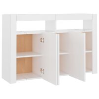 vidaXL Sideboard mit LED-Leuchten Wei&szlig; 115,5x30x75 cm