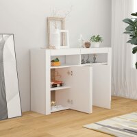 vidaXL Sideboard mit LED-Leuchten Wei&szlig; 115,5x30x75 cm