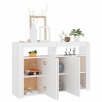 vidaXL Sideboard mit LED-Leuchten Wei&szlig; 115,5x30x75 cm