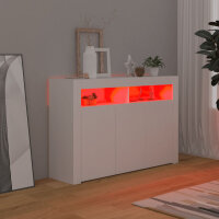 vidaXL Sideboard mit LED-Leuchten Wei&szlig; 115,5x30x75 cm