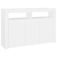 vidaXL Sideboard mit LED-Leuchten Wei&szlig; 115,5x30x75 cm