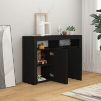 vidaXL Sideboard mit LED-Leuchten Schwarz 115,5x30x75 cm