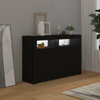 vidaXL Sideboard mit LED-Leuchten Schwarz 115,5x30x75 cm