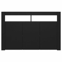 vidaXL Sideboard mit LED-Leuchten Schwarz 115,5x30x75 cm