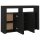 vidaXL Sideboard mit LED-Leuchten Schwarz 115,5x30x75 cm