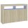 vidaXL Sideboard mit LED-Leuchten Sonoma-Eiche 115,5x30x75 cm