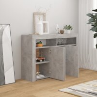 vidaXL Sideboard mit LED-Leuchten Betongrau 115,5x30x75 cm