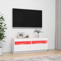 vidaXL TV-Schrank mit LED-Leuchten Wei&szlig; 100x35x40 cm