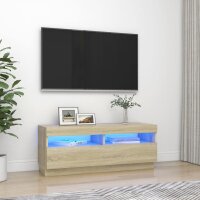 vidaXL TV-Schrank mit LED-Leuchten Sonoma-Eiche 100x35x40 cm