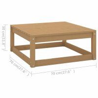 vidaXL 2-tlg. Garten-Lounge-Set Kissen Honigbraun Massivholz Kiefer