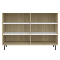 vidaXL Sideboard Weiß und Sonoma-Eiche 103,5x35x70 cm Holzwerkstoff