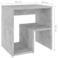 vidaXL Nachttisch Betongrau 40x30x40 cm Holzwerkstoff