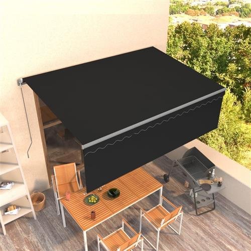 vidaXL Gelenkarmmarkise Einziehbar mit Jalousie 4,5x3 m Anthrazit