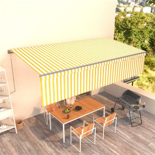vidaXL Gelenkarmmarkise Automatisch mit Jalousie 6x3 m Gelb und Weiß