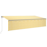 vidaXL Gelenkarmmarkise Automatisch mit Jalousie 6x3 m Gelb und Weiß