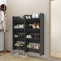 vidaXL Wand-Schuhschränke 4 Stk. Grau 60x18x60 cm...