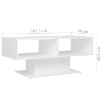 vidaXL Couchtisch Wei&szlig; 103,5x50x44,5 cm Holzwerkstoff