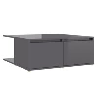 vidaXL Couchtisch Hochglanz-Grau 80x80x31 cm Holzwerkstoff