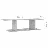 vidaXL TV-Wandschrank Betongrau 103x30x26,5 cm