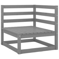 vidaXL 2-Sitzer-Gartensofa Grau Kiefer Massivholz