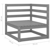 vidaXL 2-Sitzer-Gartensofa Grau Kiefer Massivholz