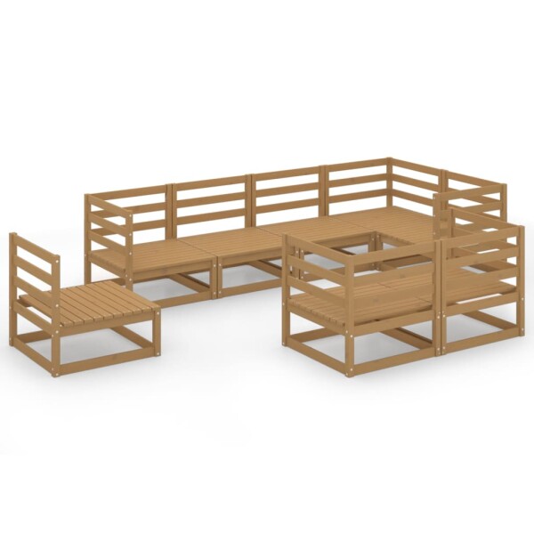 vidaXL 8-tlg. Garten-Lounge-Set Honigbraun Massivholz Kiefer