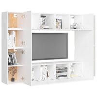 vidaXL 8-tlg. TV-Schrank-Set Wei&szlig; Holzwerkstoff