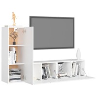 vidaXL 3-tlg. TV-Schrank-Set Wei&szlig; Holzwerkstoff