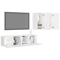 vidaXL 4-tlg. TV-Schrank-Set Wei&szlig; Holzwerkstoff