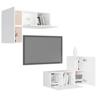 vidaXL 4-tlg. TV-Schrank-Set Wei&szlig; Holzwerkstoff