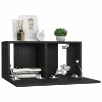 vidaXL 5-tlg. TV-Schrank-Set Schwarz Holzwerkstoff