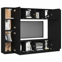 vidaXL 8-tlg. TV-Schrank-Set Schwarz Holzwerkstoff