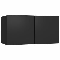 vidaXL 4-tlg. TV-Schrank-Set Schwarz Holzwerkstoff