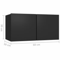 vidaXL 7-tlg. TV-Schrank-Set Schwarz Holzwerkstoff