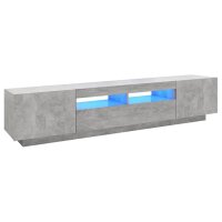 vidaXL TV-Schrank mit LED-Leuchten Betongrau 200x35x40 cm