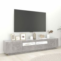 vidaXL TV-Schrank mit LED-Leuchten Betongrau 200x35x40 cm