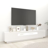 vidaXL TV-Schrank mit LED-Leuchten Hochglanz-Wei&szlig; 200x35x40 cm