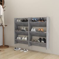 vidaXL Wand-Schuhschränke 2 Stk. Betongrau 60x18x90...